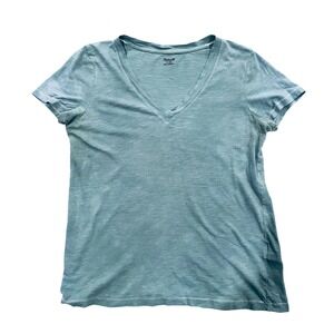 Madewell V Neck Short Sleeve T Shirt Top Quiet Luxury XS